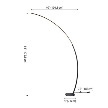 Enzo 68" Contemporary Minimalist Metal Arc Dimmable Integrated LED Floor Lamp - JONATHAN Y